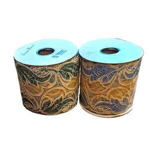 Two Rolls 3 ½” Precious Moments Lace Green Blue